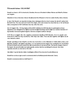 A preview of a PDF biography for Palmer, Donald